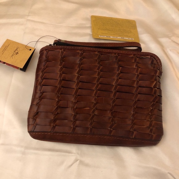 Patricia Nash Cassini Large Woven Leather Wristlet Color Rust NWT & Card - Picture 10 of 12